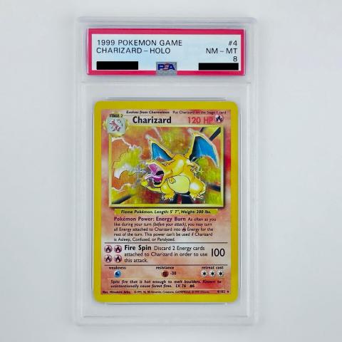 1999 Base Set Unlimited Charizard #4/102 - PSA 8